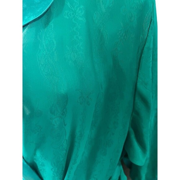 Vintage Victoria's Secret Gold Label Green Satin Kimono Robe Size M - Picture 4 of 7